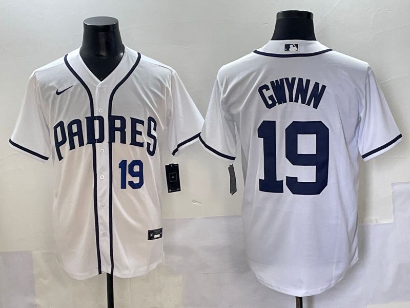 Men 2025 San Diego Padres #19 Gwynn White Game Nike MLB Jersey style 23